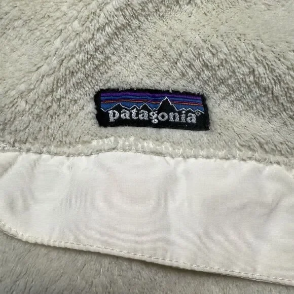 Patagonia Snap T Monkey Fleece Fuzzy Pullover Womens Size Medium Solid Off White - Picture 4 of 8